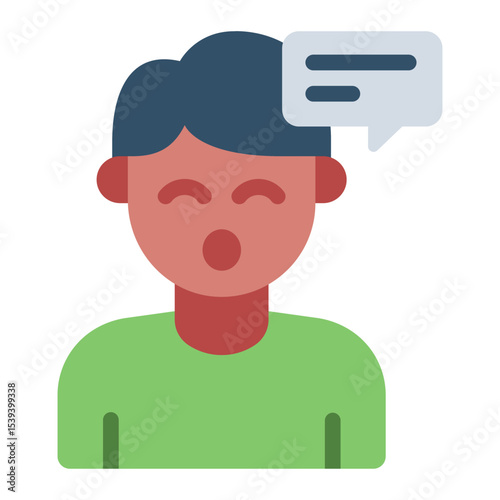 talking voice flat icon man avatar speech