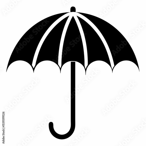 black umbrella isolated on white