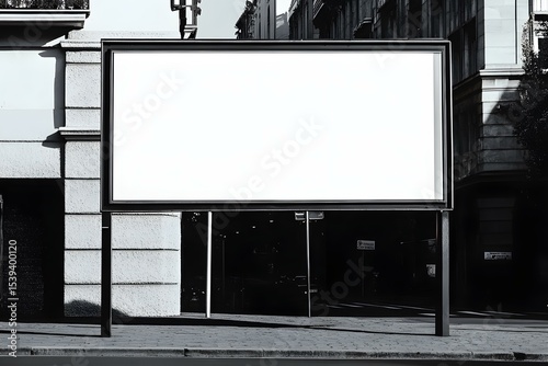 Blank Billboard on the Street for High-Visibility Advertising and Urban Brand Exposure