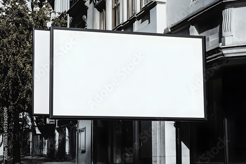 Blank Billboard on the Street for High-Visibility Advertising and Urban Brand Exposure
