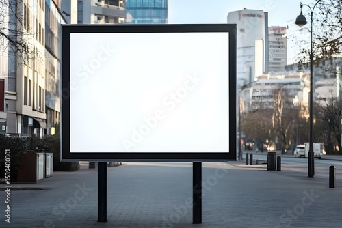 Blank Billboard on the Street for High-Visibility Advertising and Urban Brand Exposure