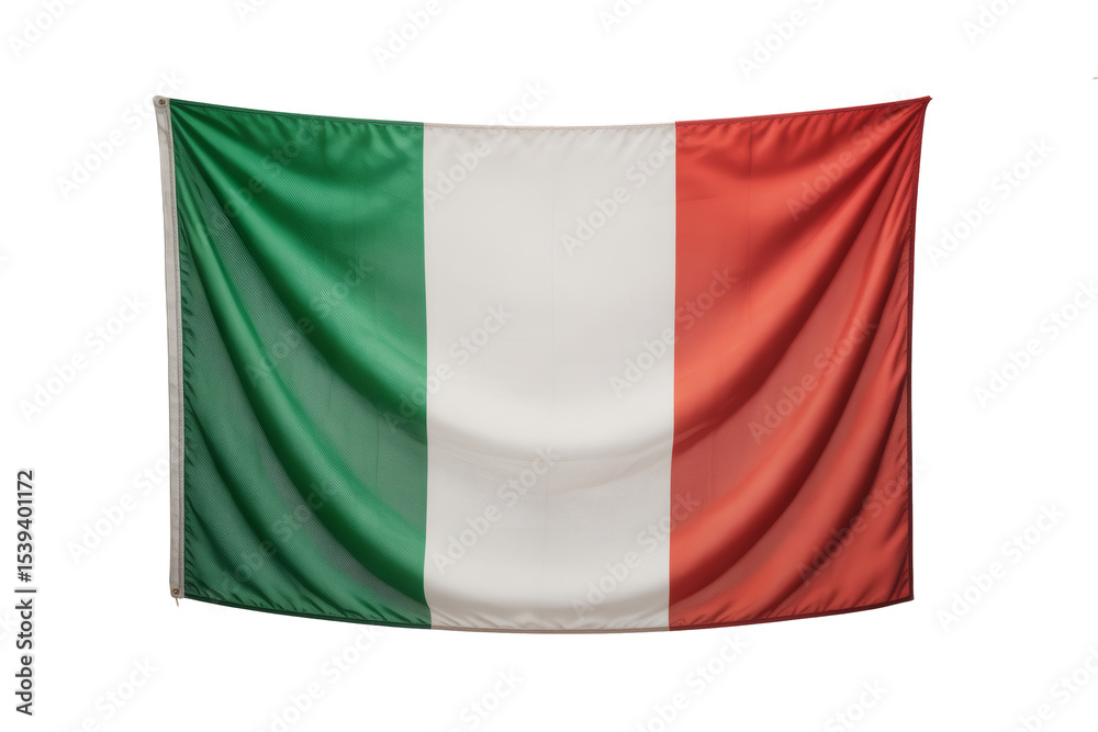 Obraz premium Majestic Waving Italian Flag - A Symbol of Italian Pride and Culture, Hanging Beautifully