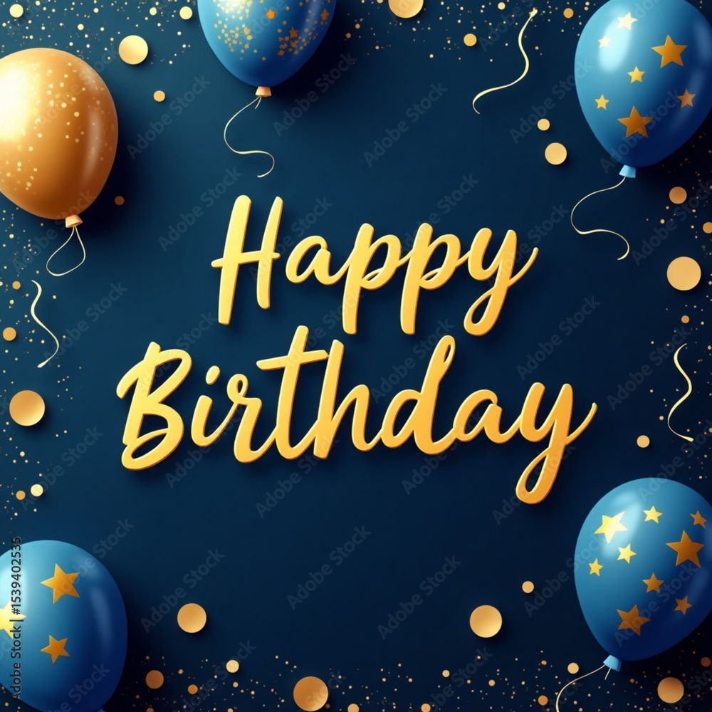 Obraz premium Floral Pastel Birthday Greeting with Elegant Golden Text