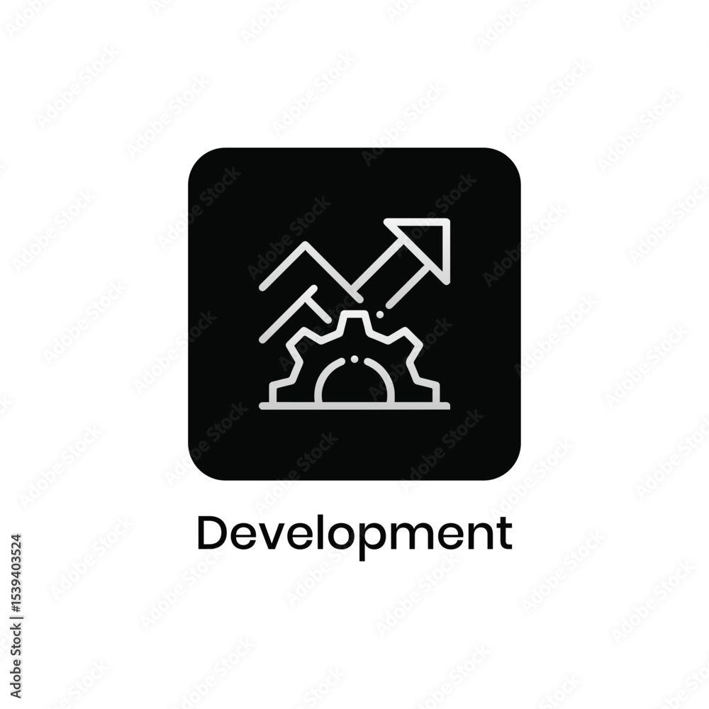 Development Badge Black Icon Sign Vector Stamp. Development Badge Black Icon Sign Vector Stamp.