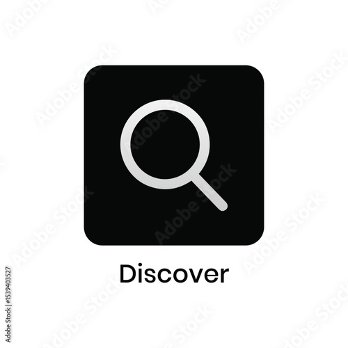 Discover Black Icon Sign Vector Stamp.