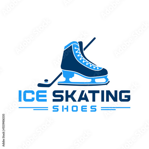 ice skating sports shoe industry logo