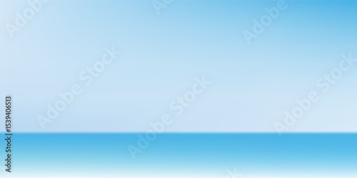 Blue studio room. Limbo light background art. Abstract backdrop for product presentation. Minimal wall scene