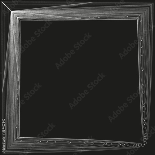 Abstract frame shape. Black lined border. Vector minimal form. Geometric square outline.
