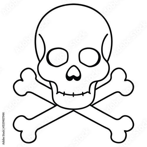 Crossing bones skull vector logo