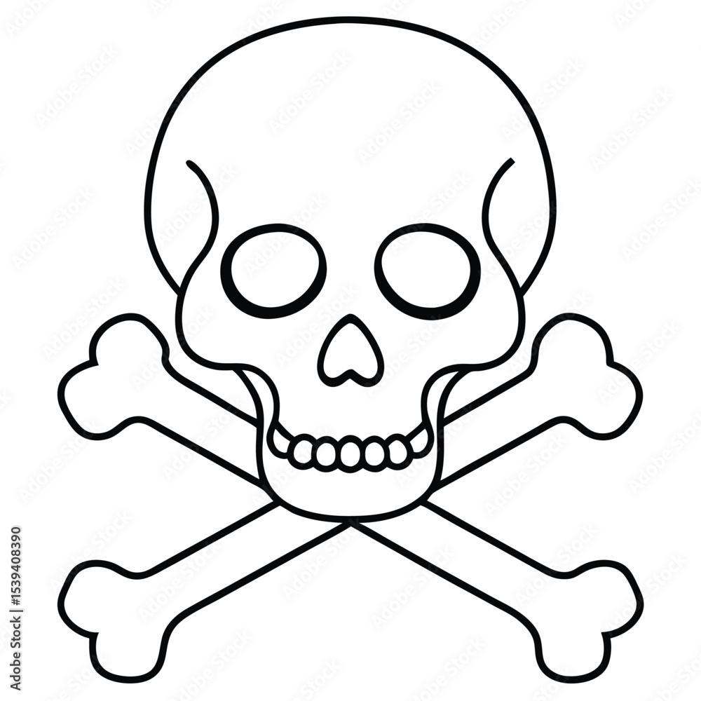 Crossing bones skull vector logo Crossing bones skull vector logo