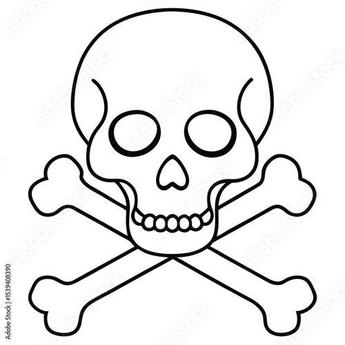 Crossing bones skull vector logo