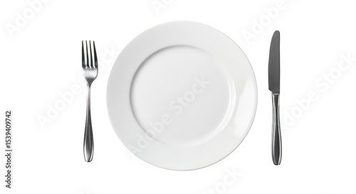 Empty plate and cutlery