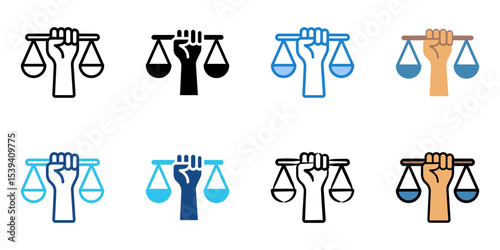 Justice icon set multiple style collection 
