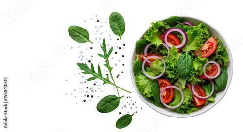 Fresh salad in white bowl
