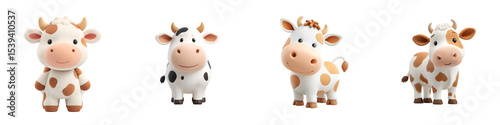 Wallpaper Mural Adorable cartoon cows on a farm Torontodigital.ca