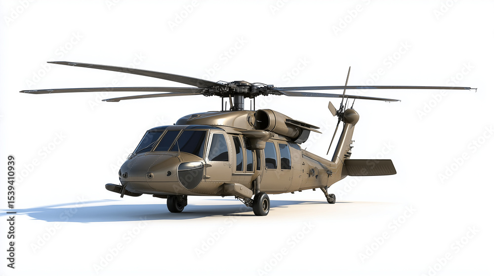 Fototapeta premium Armored Helicopter Aircraft Studio Background