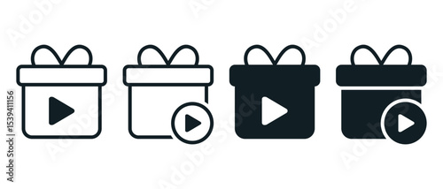Video gift icon. Illustration vector