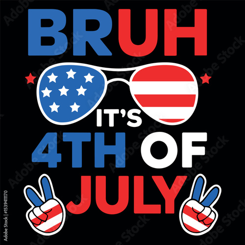 Vintage Bruh It's 4th Of July Sunglasses Kids Fourth Of July