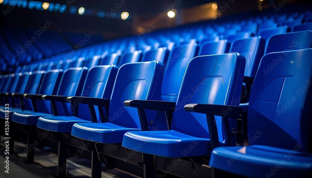 Naklejka premium Empty Blue Stadium Seats.
