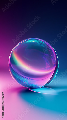 a radian 3D sphere with gradient color on vertical composition