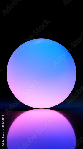 a radian 3D sphere with gradient color on vertical composition