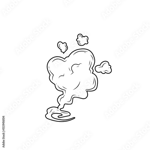 hand drawn comic explosion smoke cloud icon