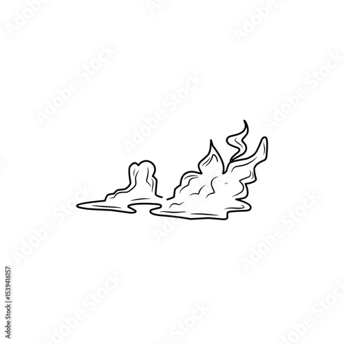 hand drawn comic explosion smoke cloud icon