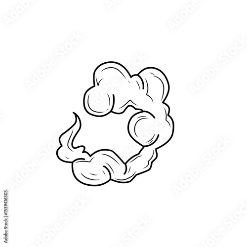 hand drawn comic explosion smoke cloud icon