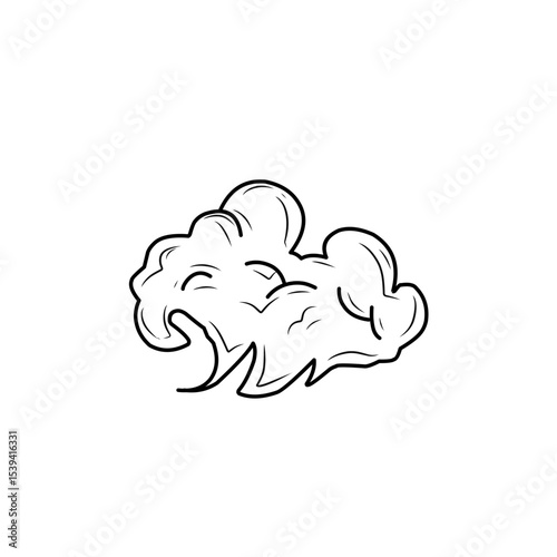 hand drawn comic explosion smoke cloud icon