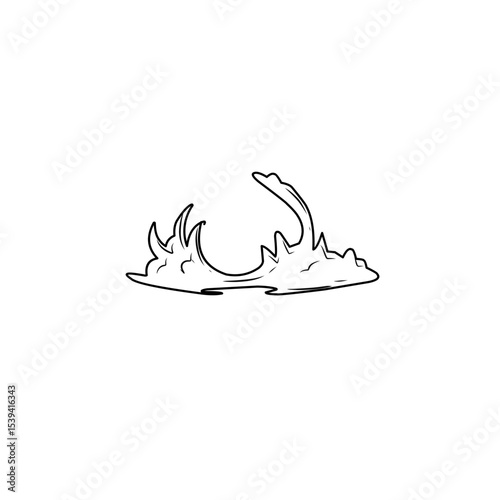 hand drawn comic explosion smoke cloud icon