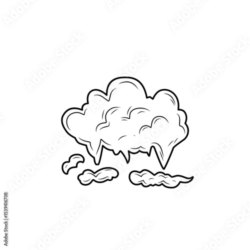 hand drawn comic explosion smoke cloud icon