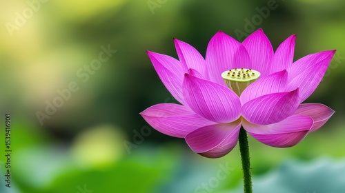 Pink Lotus Flower with Water Droplets Close Up