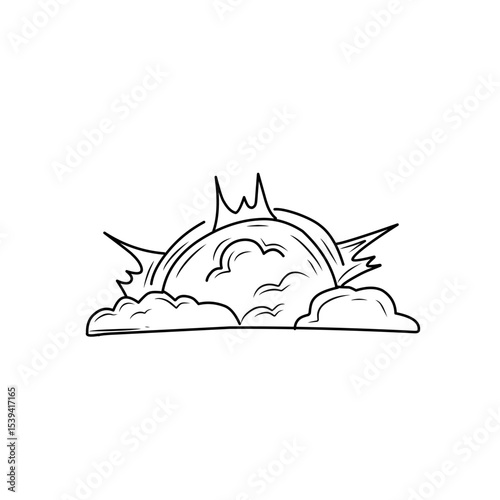 hand drawn comic explosion smoke cloud icon