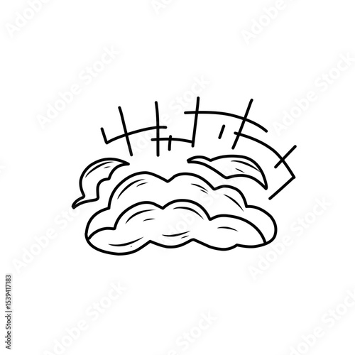 hand drawn comic explosion smoke cloud icon