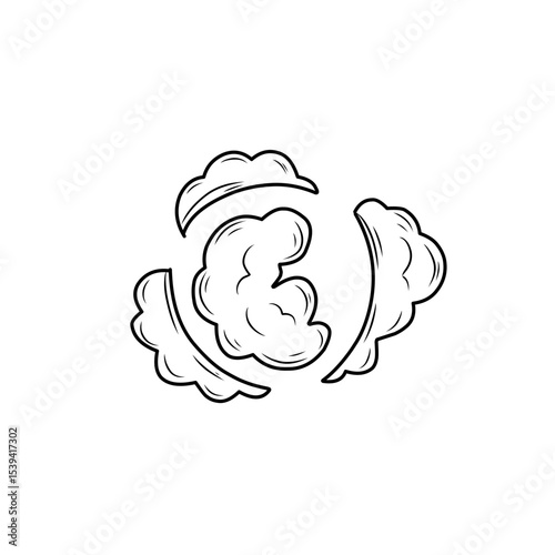 hand drawn comic explosion smoke cloud icon