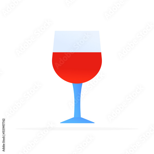 wine glass icon, colored flat vector. modern and minimalist design.