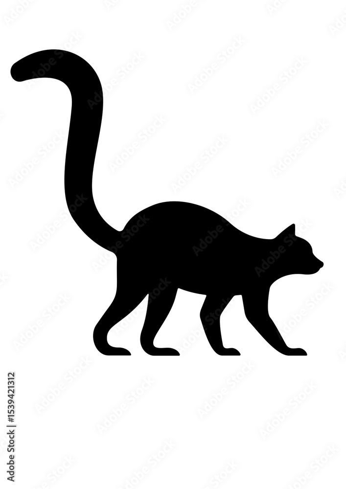 Fototapeta premium Agile Lemur Silhouette for Tropical Decor and Nature-Inspired Crafts