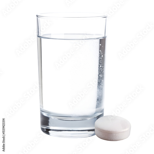 Water Purification Tablet Isolated on White Background photo