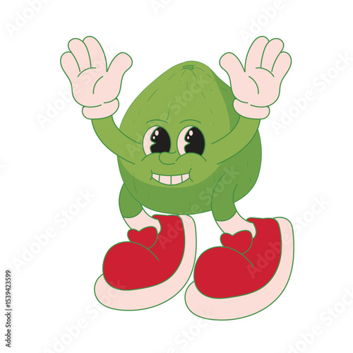 Guava fruit mascot logo character cartoon illustration
