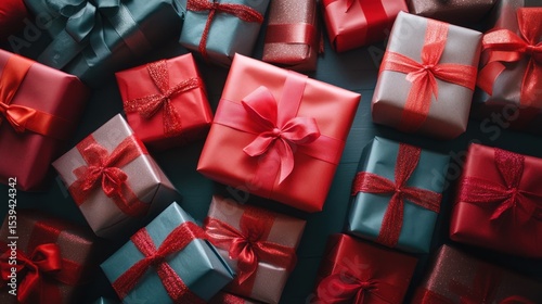 Many wrapped gifts