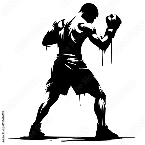 Silhouette of a boxer