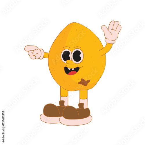 Loquat fruit mascot logo character cartoon illustration