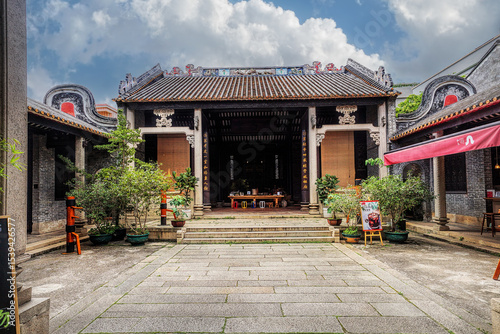 Foshan city, Guangdong, China. Fengjian Water Township (Fengjian Village). The village has a long history and features historic sites throughout. Typical Lingnan style water town.