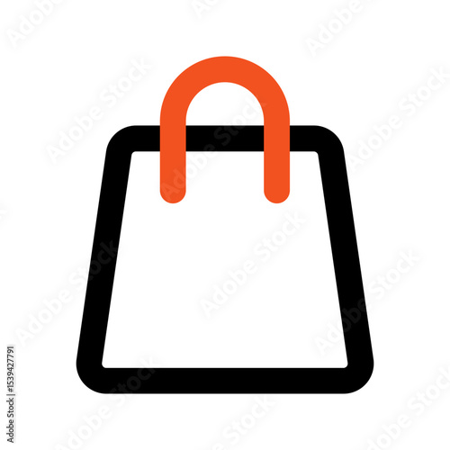 shopping bag line color icon