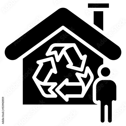 Zero Waste Lifestyle glyph icon