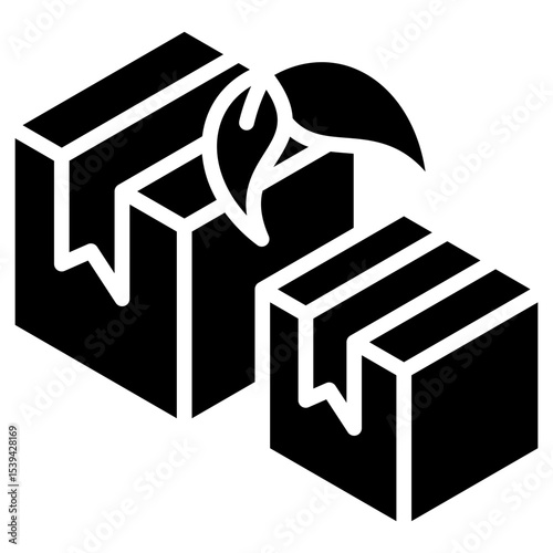 Plastic Free Packaging glyph icon