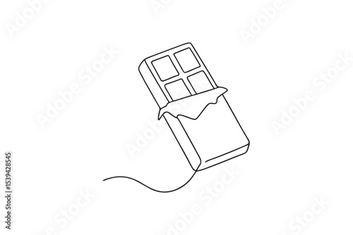 Candy Bar continuous one line drawing minimalism design