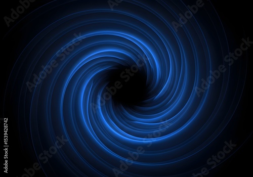 Vibrant Blue Neon Circles Spinning in the Dark