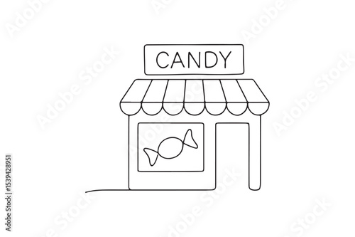 Candy Store continuous one line drawing minimalism design