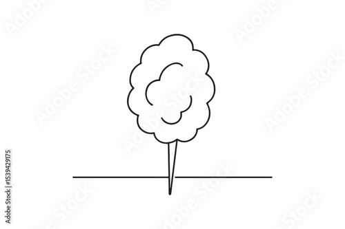 Cotton Candy continuous one line drawing minimalism design